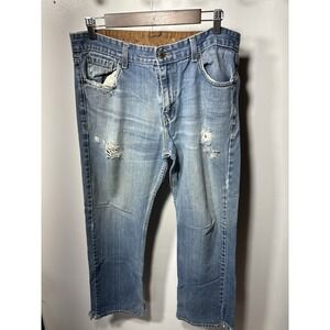Levis Authentics Vintage Straight Jeans Mens 33x32 Light Wash